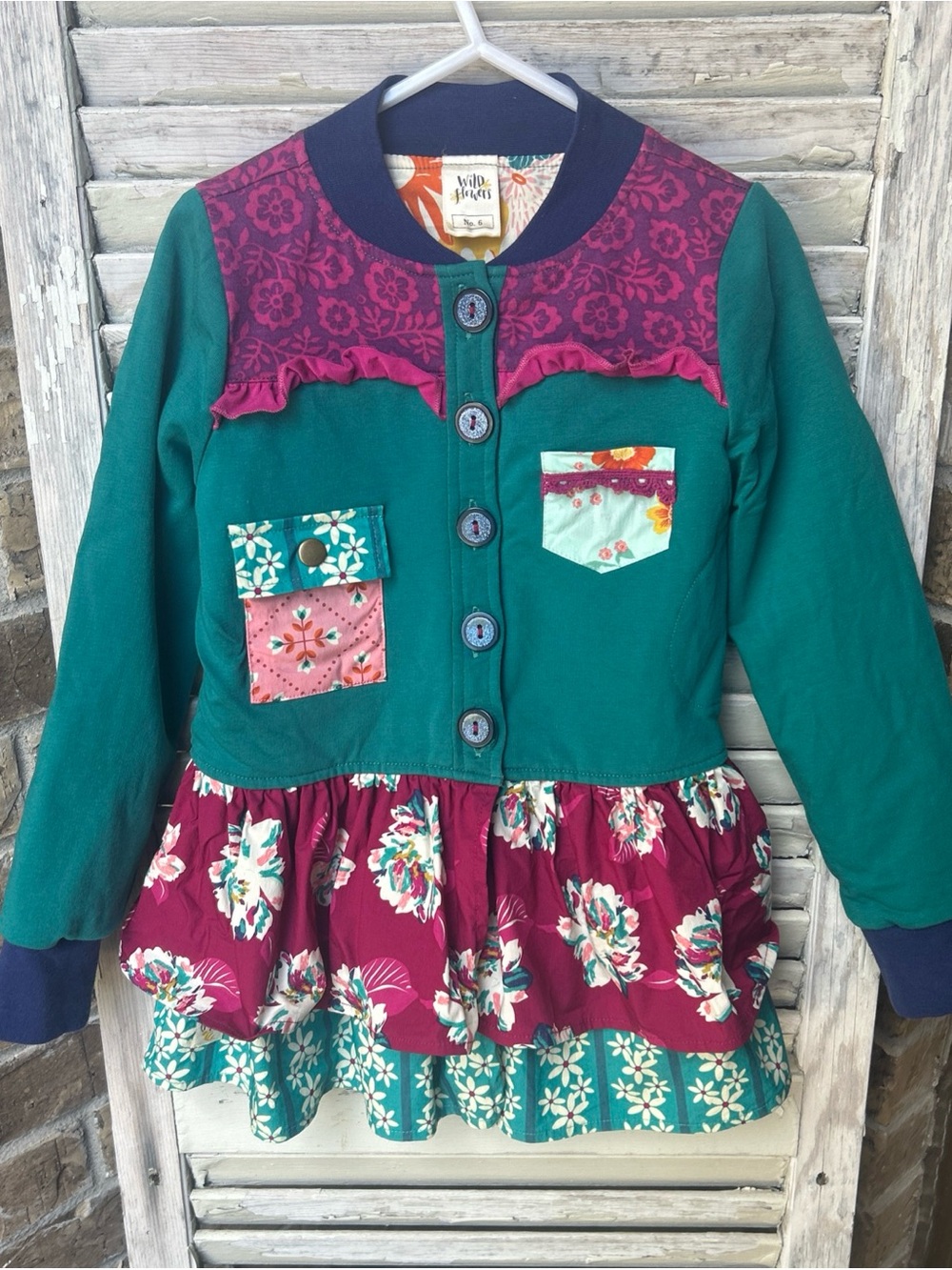 Wildflowers Happy Go Lucky  Jacket Coat Girls Size 6.  So many cute details!!.